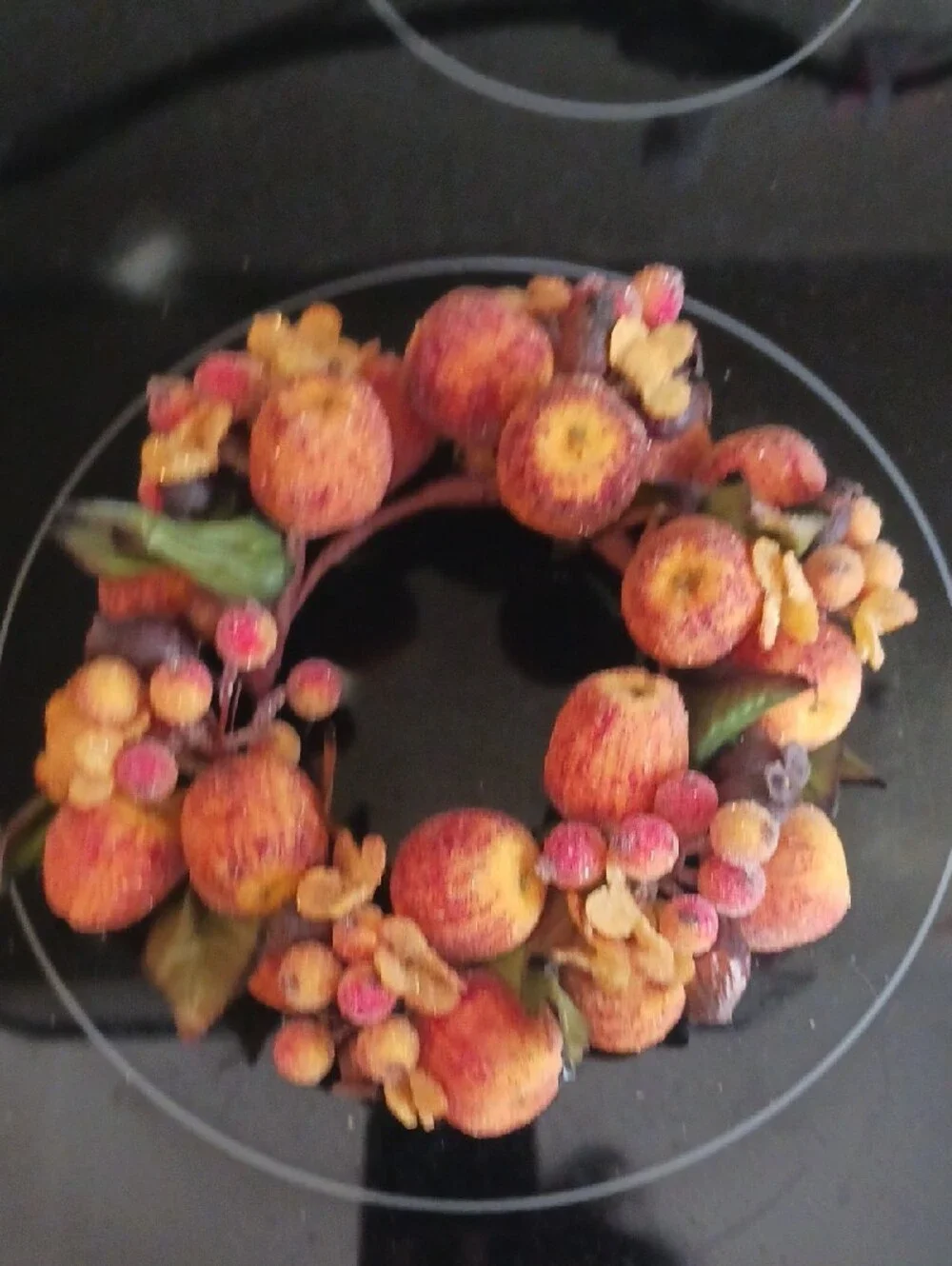 Autumn Harvest Fruit  Decorative Mini Wreath - Orange 🍊🥭🌿🍊🌿🥭